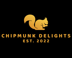 Chipmunk - Golden Squirrel Animal logo design