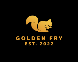 Golden Squirrel Animal logo design