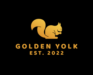 Golden Squirrel Animal logo design