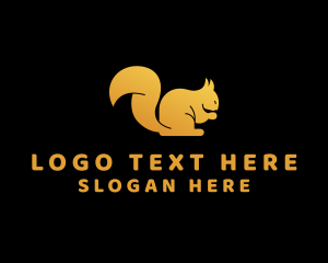 Golden Squirrel Animal Logo