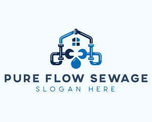 Sewage - Pipe Plumbing Repair logo design