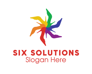Six - Shoe Stiletto Flower logo design