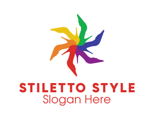 Shoe Stiletto Flower logo design