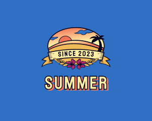 Beach Summer Island logo design