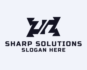 Sharp - Geometric Mechanical Blade logo design