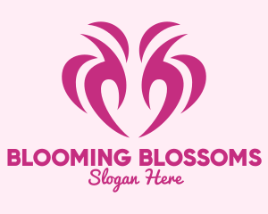 Blooming - Pink Flower Bud logo design