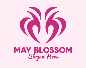 Pink Flower Bud logo design