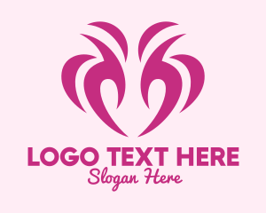 Blooming - Pink Flower Bud logo design