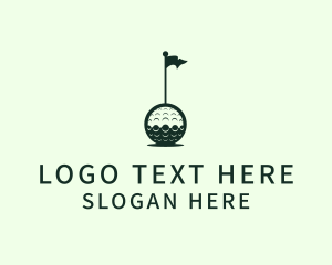 Golf Hole - Golf Ball Flag logo design