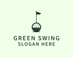 Golf - Golf Ball Flag logo design