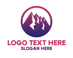 Trekking - Gradient Circle Mountain logo design