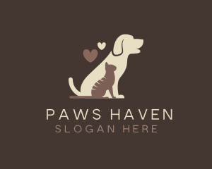 Pet Cat Dog Grooming logo design