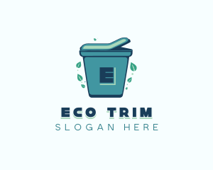 Eco Trash Bin Recycle logo design