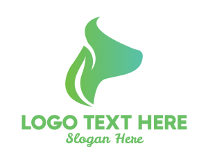 Pet Training - Leaf Dog Face logo design