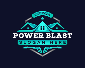 Power Wash Roof Cleaning logo design