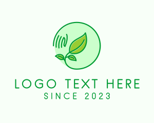 Farming - Nature Hand Seedling logo design