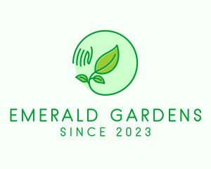 Nature Hand Seedling logo design