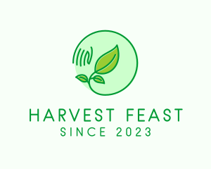 Nature Hand Seedling logo design