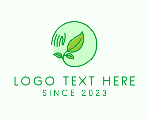 Produce - Nature Hand Seedling logo design