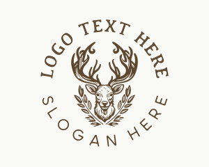 Hunt - Buck Hunting Antlers logo design