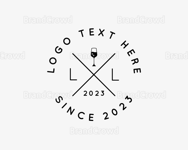 Hipster Wine Bar Logo