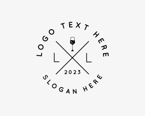 Hipster Wine Bar Logo