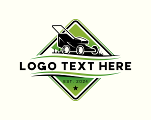 Turf - Grass Lawn Mower logo design