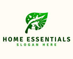 Household - Housekeeping Clean Leaf logo design