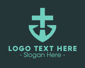 Jesus - Doctor's Medical Cross Anchor logo design