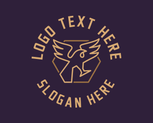 Lieutenant - Eagle Hexagon Emblem logo design