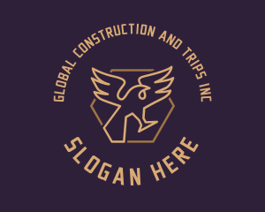 Eagle Hexagon Emblem Logo