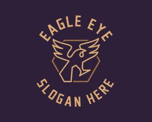 Eagle Hexagon Emblem logo design