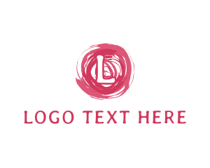 Pink - Splatter Paintbrush Cosmetics Boutique logo design