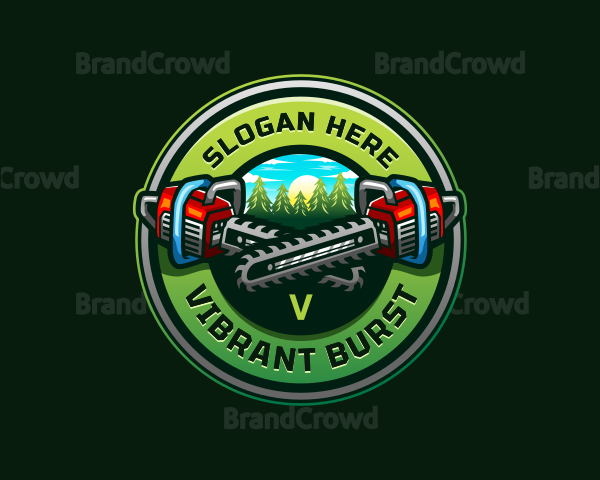 Arborist Chainsaw Logging Logo