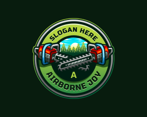 Arborist Chainsaw Logging logo design