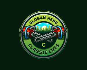 Arborist Chainsaw Logging logo design