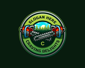 Arborist Chainsaw Logging logo design