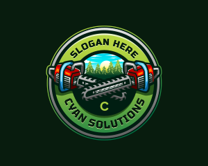 Arborist Chainsaw Logging logo design