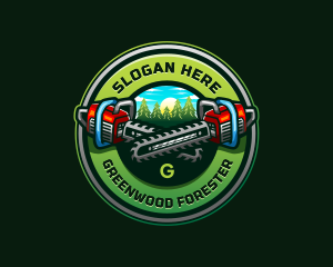 Arborist Chainsaw Logging logo design