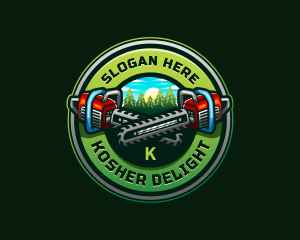 Arborist Chainsaw Logging logo design