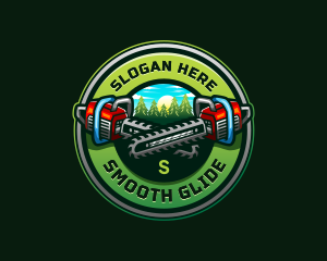 Arborist Chainsaw Logging logo design