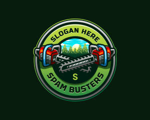 Arborist Chainsaw Logging logo design