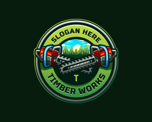 Arborist Chainsaw Logging logo design