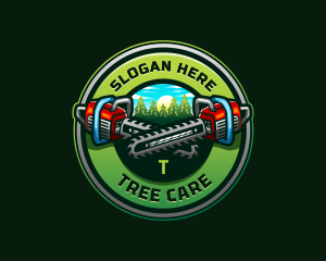 Industrial Chainsaw Tree logo design