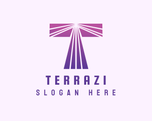 Modern Purple Letter T logo design