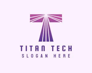 Modern Purple Letter T logo design