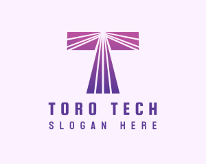 Modern Purple Letter T logo design