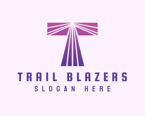 Modern Purple Letter T logo design