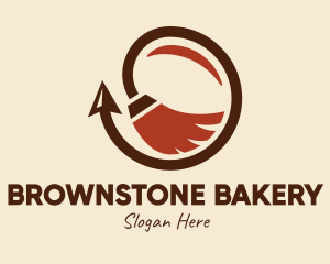 Brown Arrow Broomstick  logo design