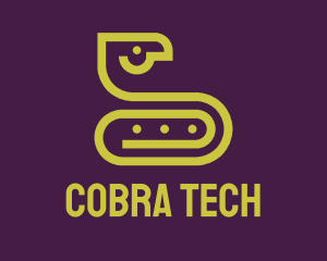 Cobra - Green Snake Paperclip logo design